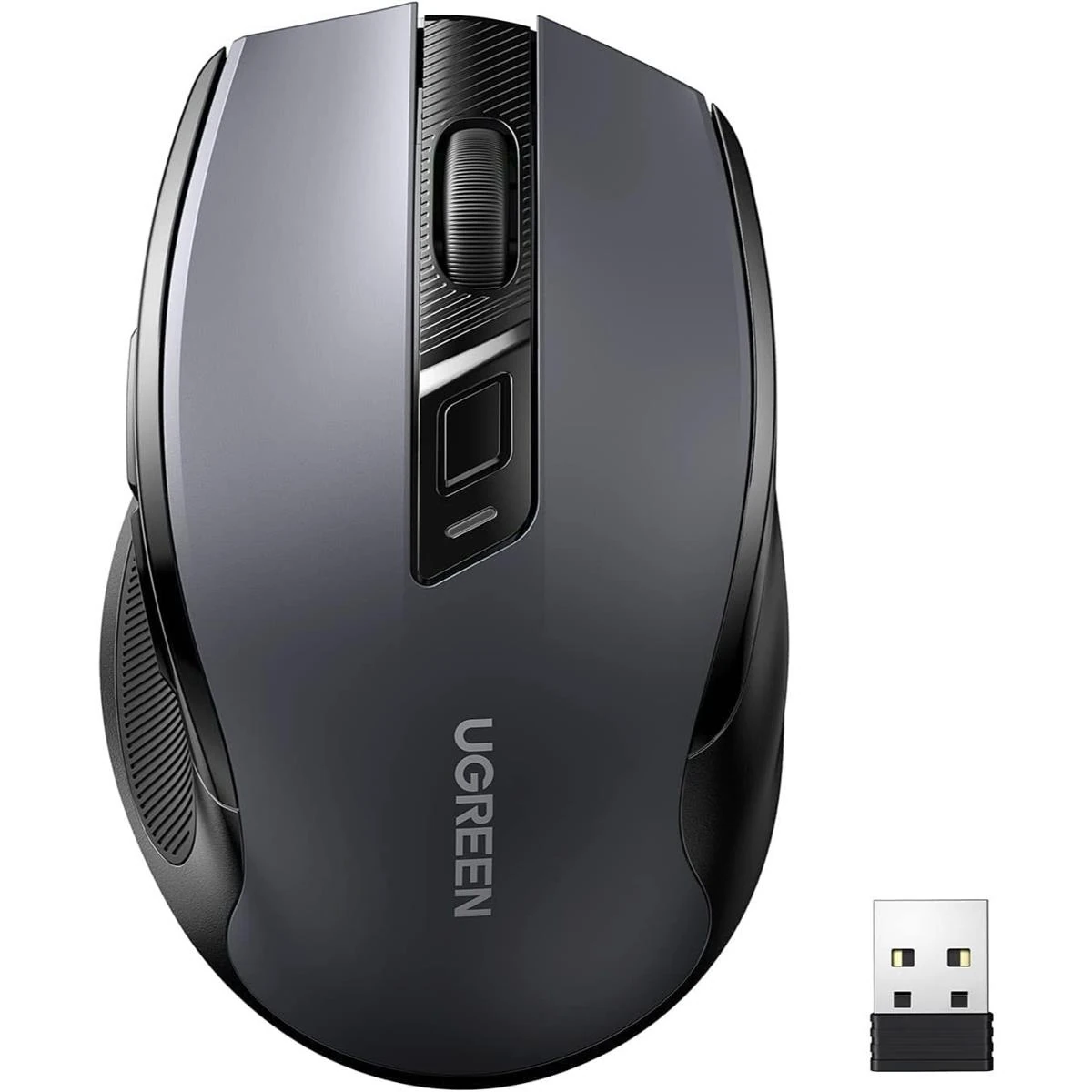 Ugreen Wireless Mouse 2.4GHz with USB Receiver, 5-Level 4000 DPI 6 Buttons, 18 Months Battery Life Cordless Mouse, Ergonomic Computer Mice for Laptop, Computer, PC, MacBook, Chromebook - Black