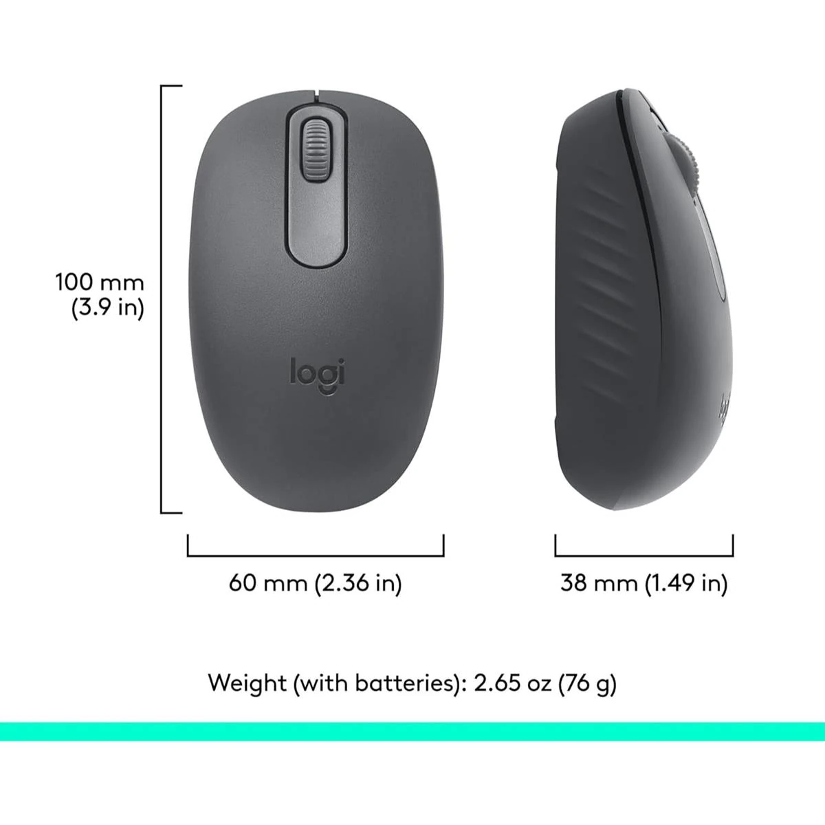 Logitech M196 Bluetooth Wireless Mouse, Compact and Portable Mouse for Laptops, Tablets and More, 12-Month Battery, Smooth Tracking, Compatible with PC and Mac, Windows and macOS - Graphite - Image 8