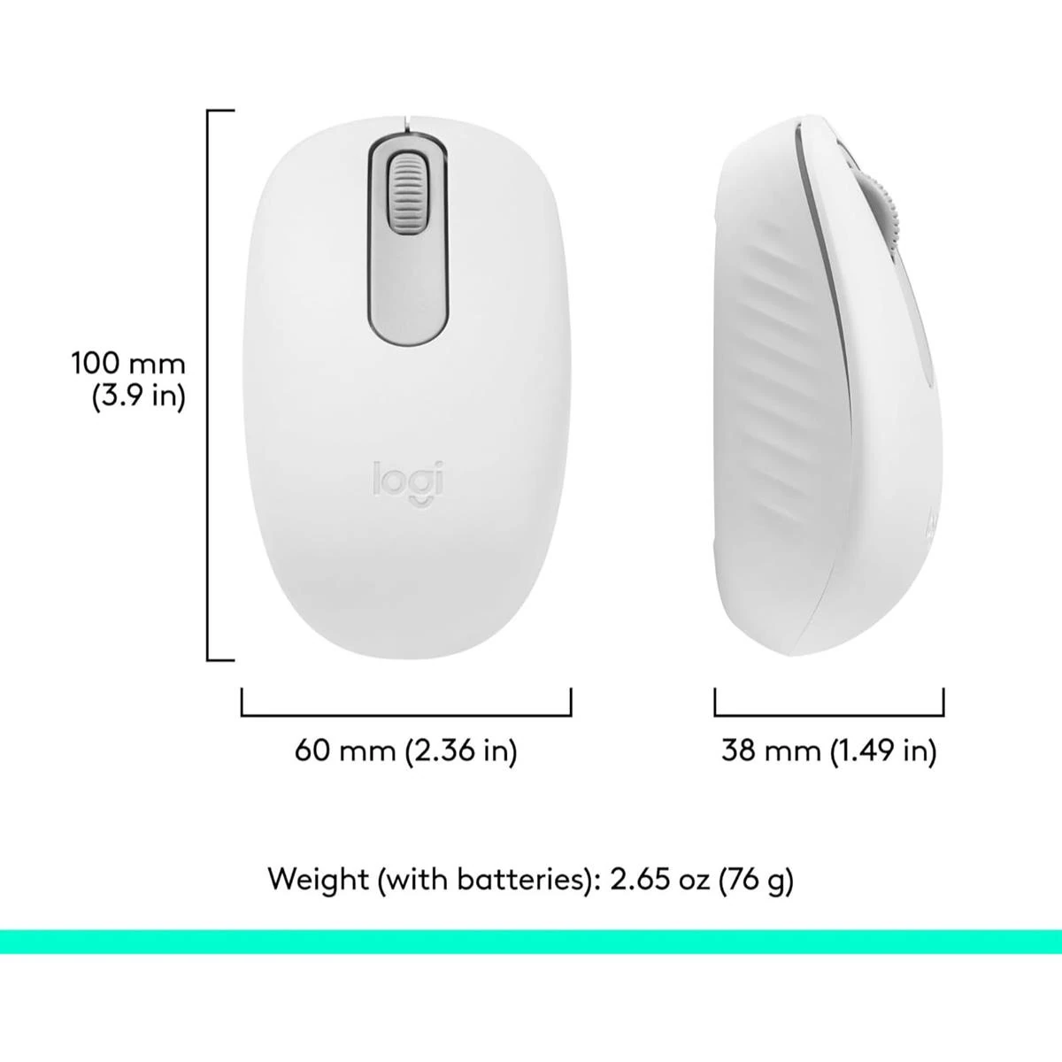 Logitech M196 Bluetooth Wireless Mouse, Compact and Portable Mouse for Laptops, Tablets and More, 12-Month Battery, Smooth Tracking, Compatible with PC and Mac, Windows and macOS - Off-White - Image 7