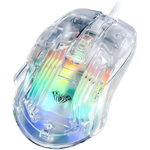 Aula Wind S80 Transparent Mouse, 6 Adjustable DPI 7200 Wired Gaming Mouse, 12 Backlit RGB Mouse, Programmable Gaming Mice for PC/Mac Laptop, Tablet, Desktop
