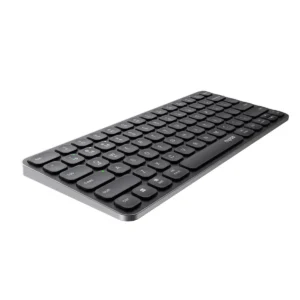 Rapoo E9050L Bluetooth Wireless Multi-Device Keyboard (4 Devices), Rechargeable, Led Indicators, Ultra-Thin, Ergonomic, Compatible with Windows, iOS, Android, Tab, Smartphones - Black