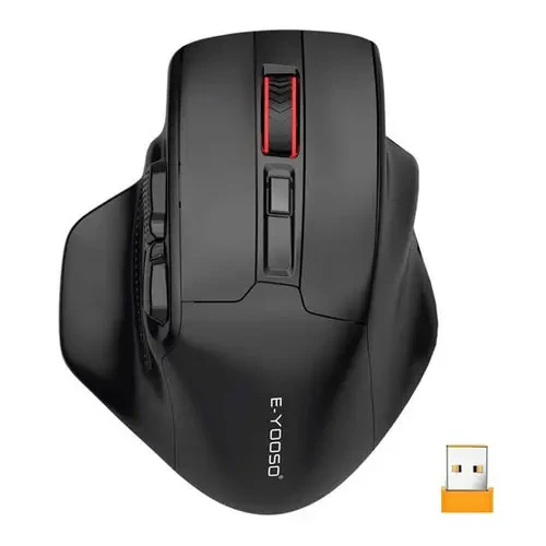 E-Yooso X31 Large Wireless Mouse for Big Hands, X-31 Cordless Ergo Computer Mouse, 6 Buttons, 5-Level 4800 DPI, 18 Months Battery Life, for Laptop, PC, Chromebook (Black)