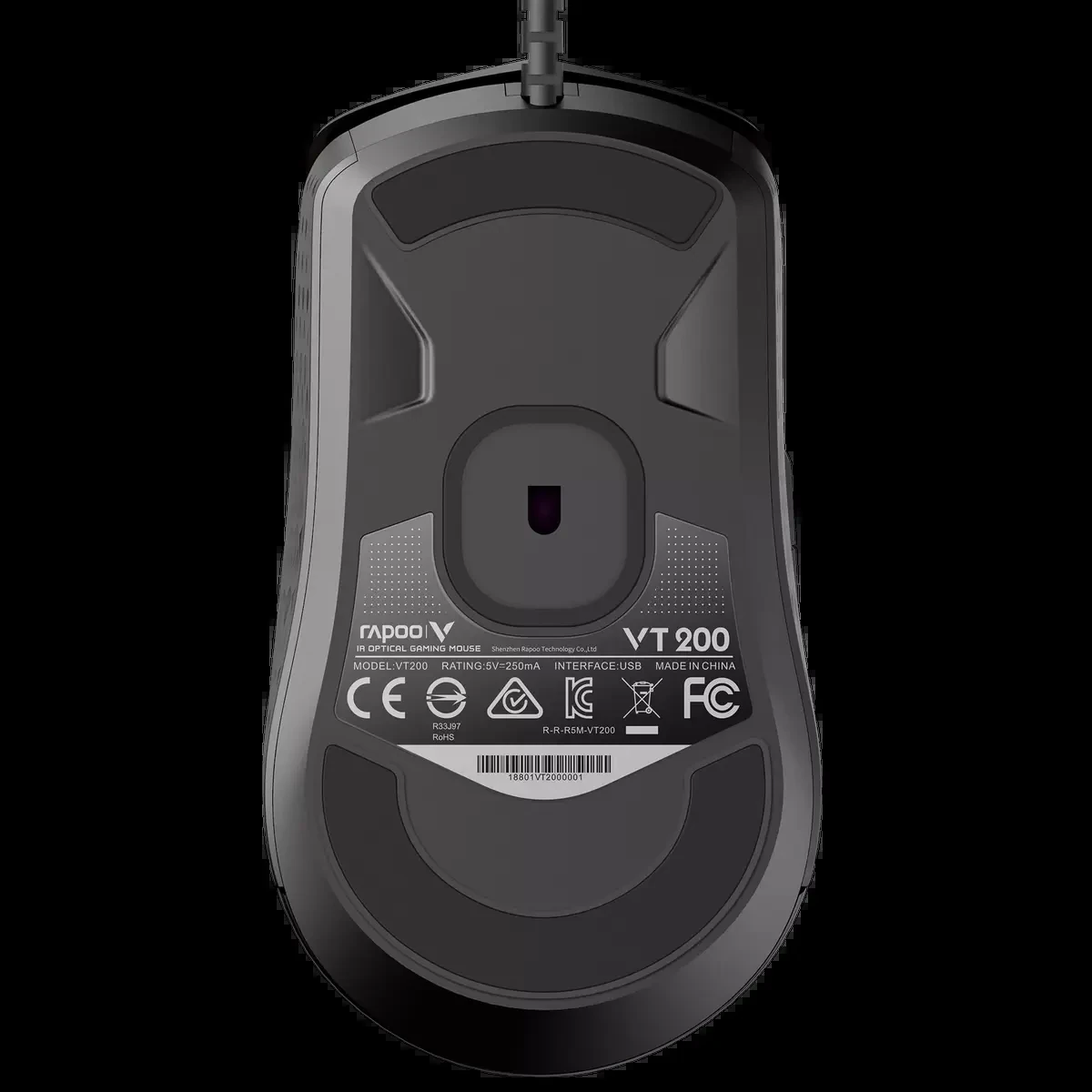 Rapoo VT200 Wired IR Optical Gaming Mouse with Ergonomic Design, 6200 DPI, 8 Programmable Buttons, 1000Hz USB Polling Rate, Onboard Memory - Black - Image 6
