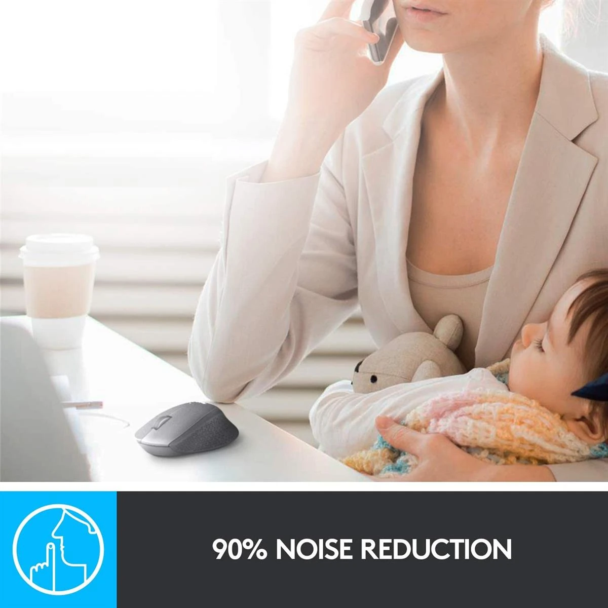 Logitech M331 Silent Plus Wireless Mouse - Blue - Image 3