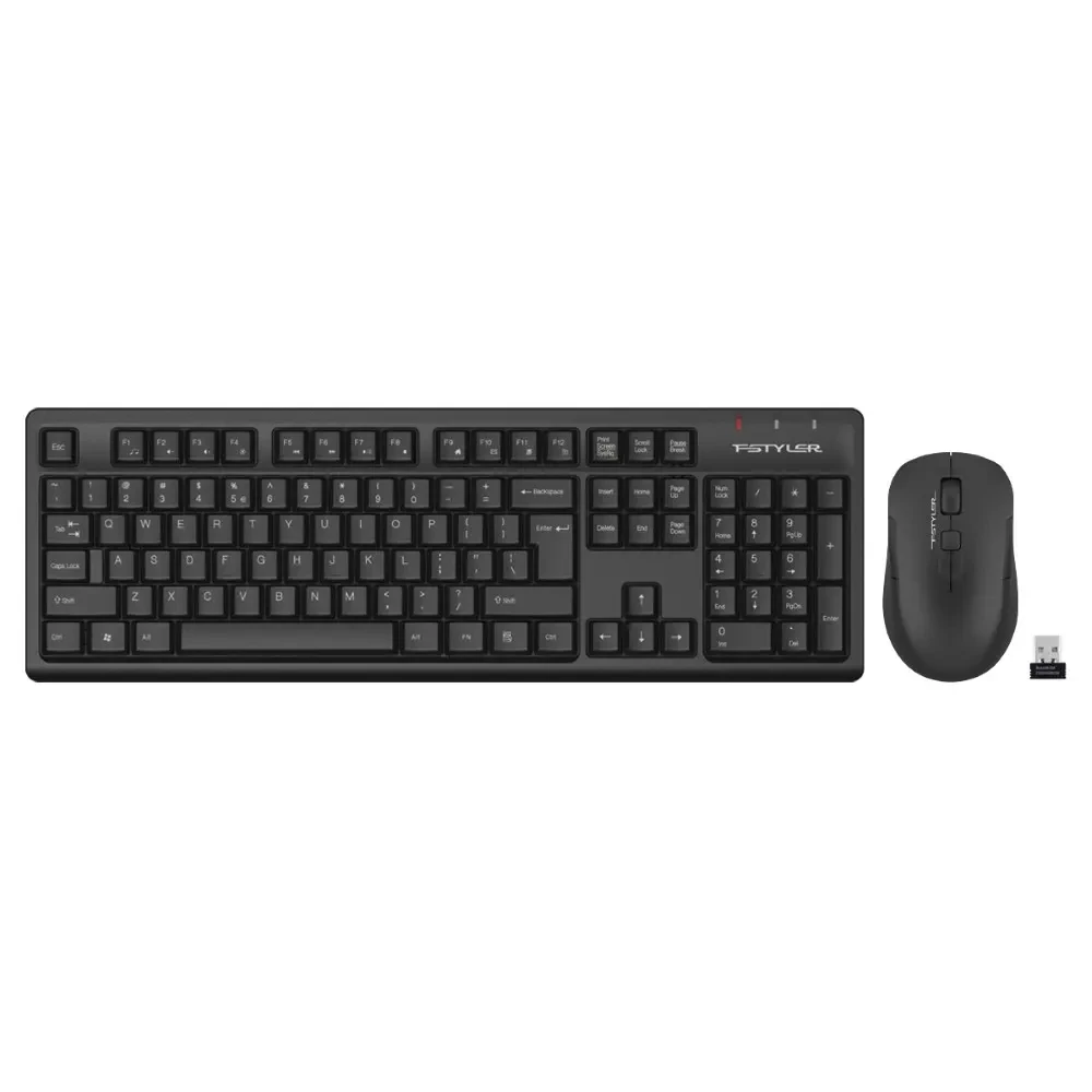 A4Tech Fstyler FG1200S 2.4G Wireless Keyboard & Silent Mouse Combo - Black, US Layout - Image 2