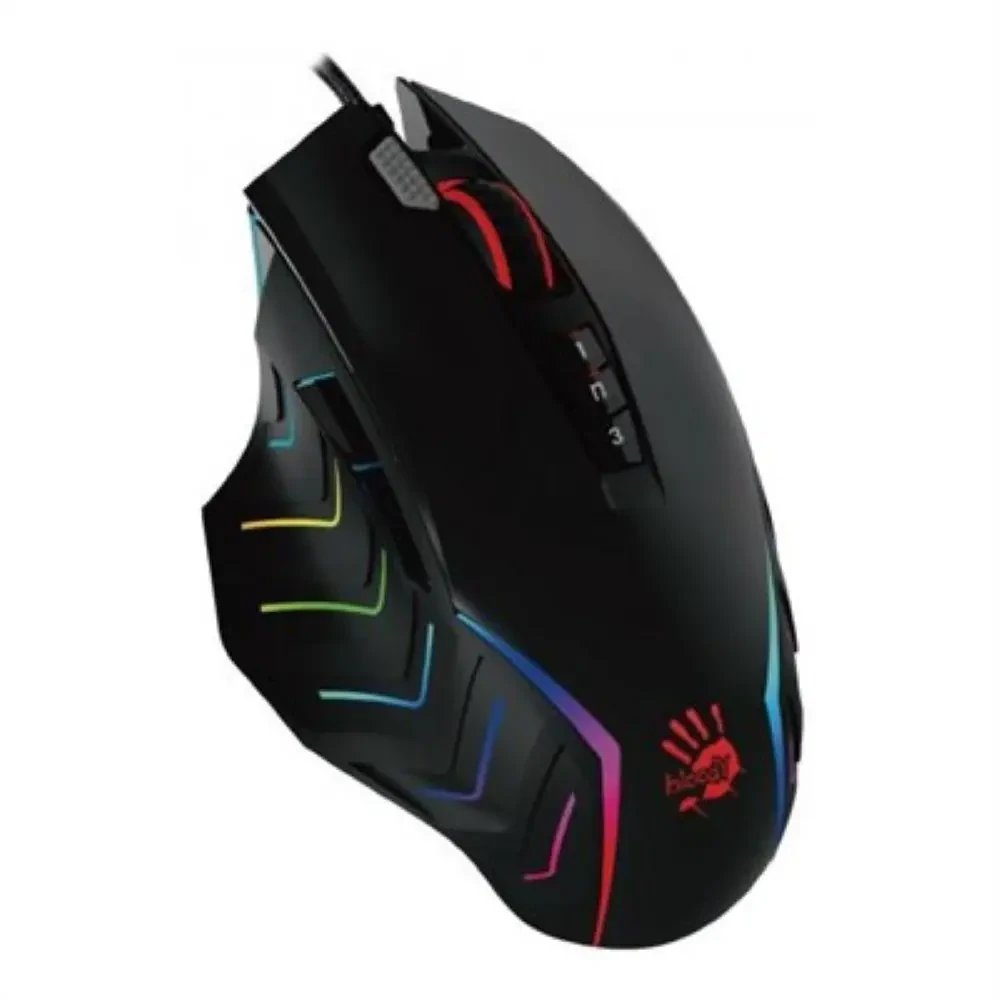Bloody J95S 2-Fire RGB Animation Wired Gaming Mouse - Stone Black, Activated