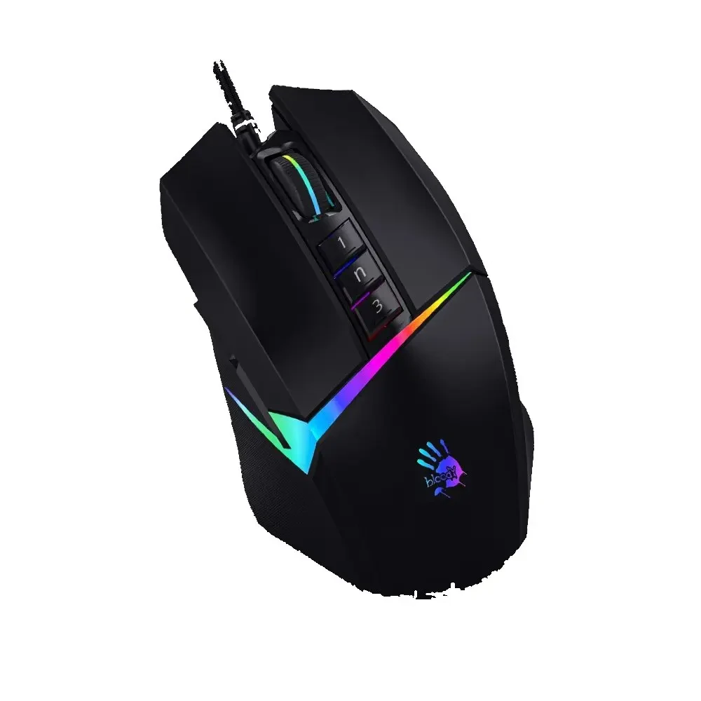 Bloody W60 Max Esport Wired Gaming Mouse 10000 CPI - Stone Black, Activated (BC3332-A Sensor) - Image 2