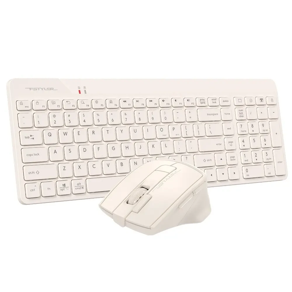 A4Tech Fstyler FG2400 Air2 2.4G Wireless Power-Saving QuietKey Keyboard & Mouse Combo - Beige, US Layout - Image 3