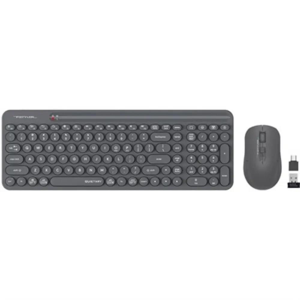 A4Tech Fstyler FG3300 Air2 2.4G Wireless Power-Saving 2-Zone QuietKey Keyboard & Mouse Combo - Grey, US Layout - Image 3