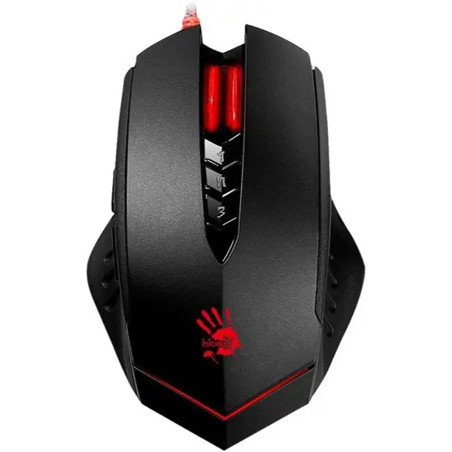 Bloody V8MA Ultra Core 3 Optical PC Gaming Mouse with X'Glide Metal Mouse Feet for Precision Handling - 8 Programmable Buttons for Macros/Scripting/Automation, Ideal for Palm Grip, 3200DPI