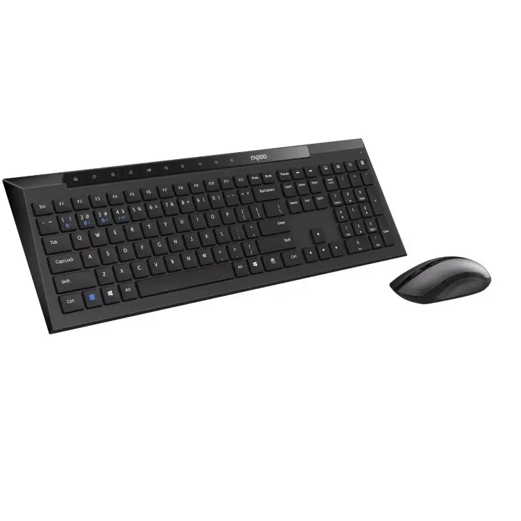 Rapoo 8210M Wireless Keyboard and Mouse Combo, Multi-Mode Connectivity, BT5.0/2.4 GHz, Adjustable DPI Optical Mouse (Black) - Image 2