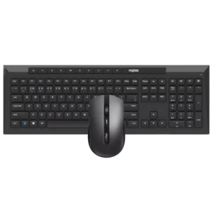 Rapoo 8210M Wireless Keyboard and Mouse Combo, Multi-Mode Connectivity, BT5.0/2.4 GHz, Adjustable DPI Optical Mouse (Black)