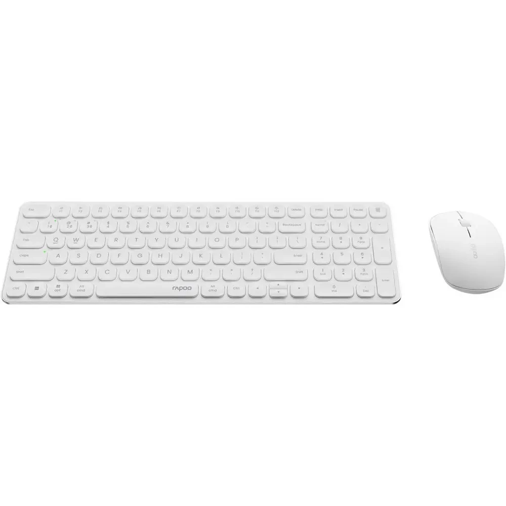 Rapoo 9320M Multi-Mode Wireless Optical Mouse & Keyboard Combo - White - Image 2