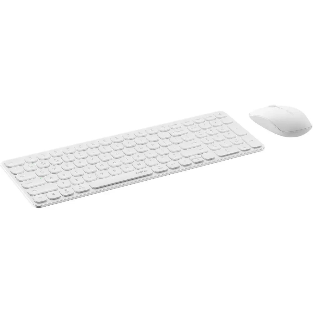 Rapoo 9320M Multi-Mode Wireless Optical Mouse & Keyboard Combo - White - Image 3