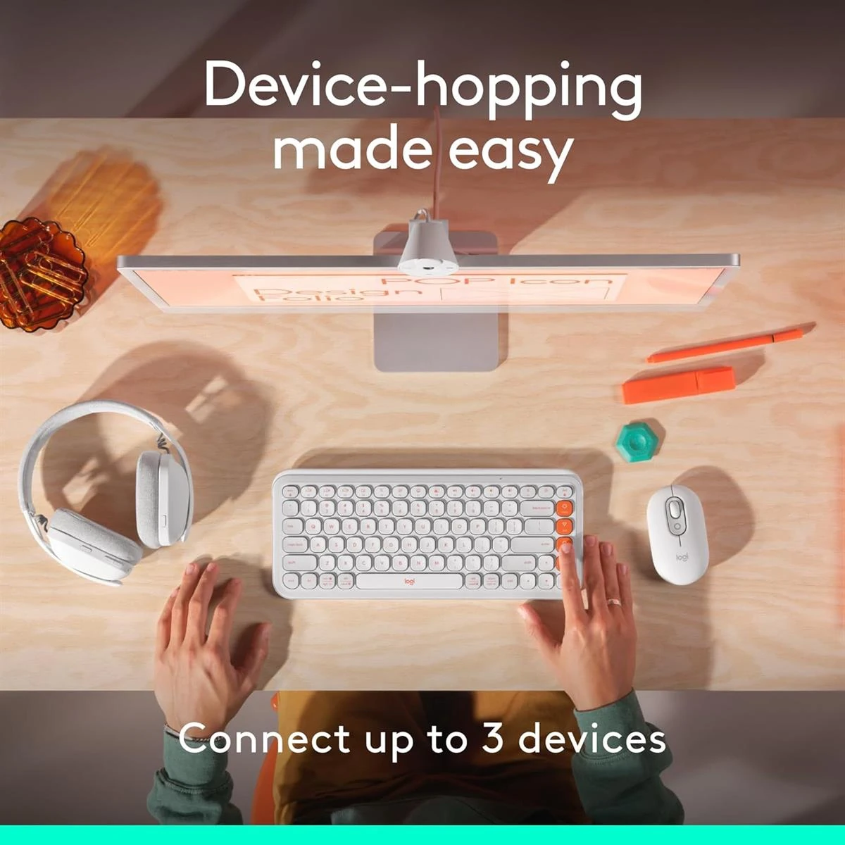 Logitech POP Mouse, Wireless Mouse with Customizable Emojis, SilentTouch Technology, Precision/Speed Scroll, Compact Design, Bluetooth, Multi-Device, OS Compatible - Rose - Image 4