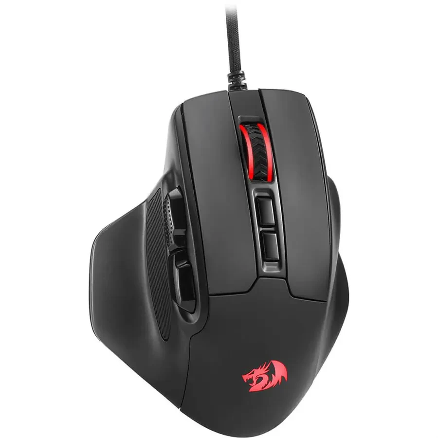 Redragon M806 Bullseye Gaming Mouse, 7 Programmable Buttons Wired RGB Gamer Mouse w/Ergonomic Natural Grip Build, Software Supports DIY Keybinds & Backlit - Black