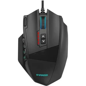 E-Yooso X39 Wired Gaming Mouse, PAW3327, RGB Backlit, 10 Macro Side Buttons, 16400 Max DPI, 19 Programmable Buttons, Rapid Fire Button, Adjustable Weight Drums, Black