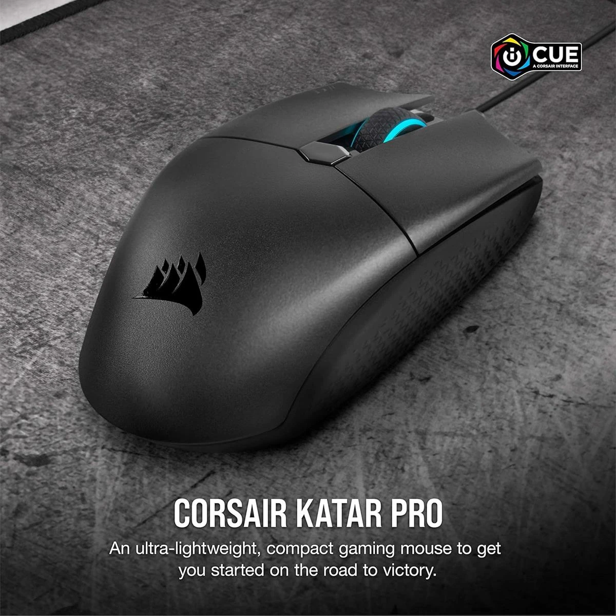 Corsair Katar Pro Ultra-Light Optical USB Gaming Mouse with Backlit RGB LED, 12400 DPI (Black) - Image 2