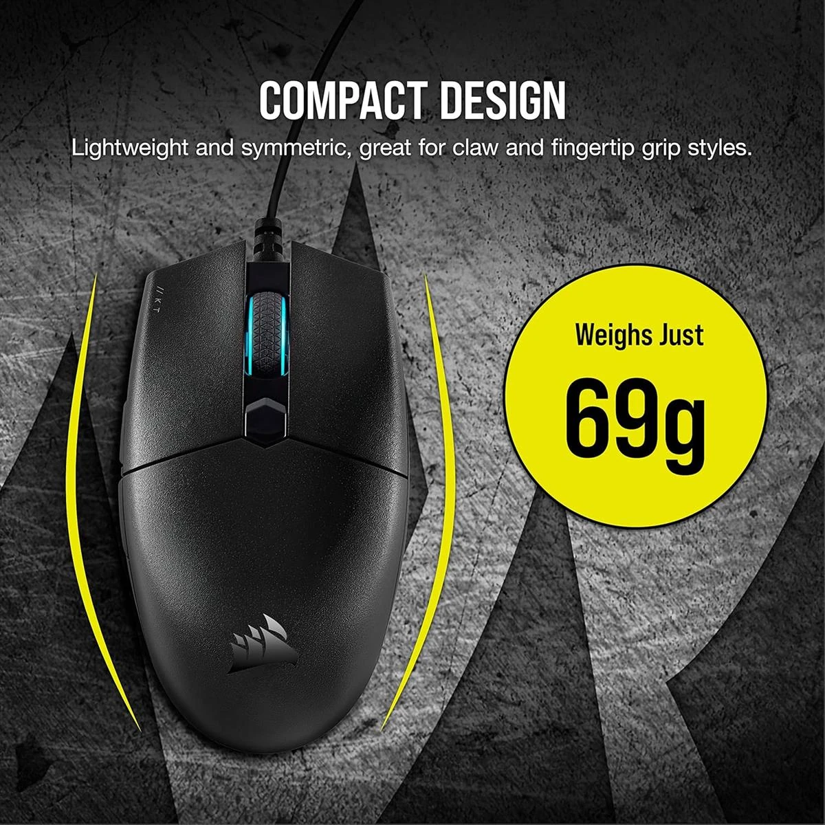 Corsair Katar Pro Ultra-Light Optical USB Gaming Mouse with Backlit RGB LED, 12400 DPI (Black) - Image 5