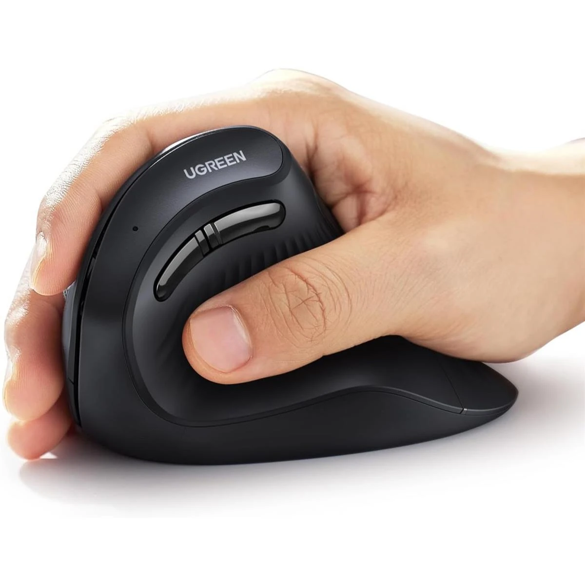 Ugreen Vertical Mouse Wireless (Bluetooth 5.0+2.4G) Ergonomic Mouse with 5 Buttons, 1000/1600/2000/4000 DPI, Prevention of Mouse Arm, Vertical Mouse Compatible with PC/Laptop/Tablet, Black - Image 2
