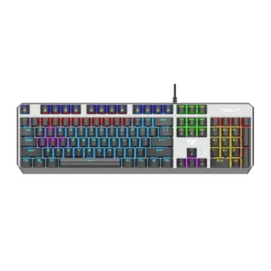 Aula F2066-II PC Portable Mechanical Keyboard, 104 Full Keys Gaming Wired RGB Keyboard for Gamers, Blue Switches, Black