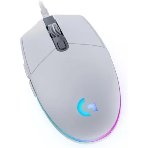 Logitech G203 Wired Gaming Mouse, 8,000 DPI, Rainbow Optical Effect Lightsync RGB, 6 Programmable Buttons, On-Board Memory, Screen Mapping, PC/Mac Computer and Laptop Compatible - White