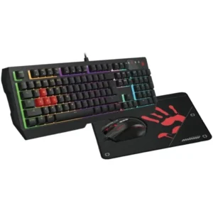 Bloody B1700 Gaming Desktop Bundle - B140N Keyboard + ES7 Mouse + BP-50M Mousepad, Black, US Layout