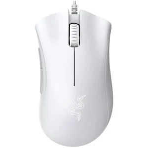 Razer DeathAdder Essential Gaming Mouse - 6400 DPI Optical Sensor, 5 Programmable Buttons, Mechanical Switches, Rubber Side Grips - Mercury White