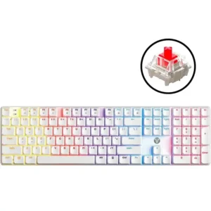 Fantech Atom Air108 RGB Low-Profile Mechanical Gaming Keyboard, Detachable USB-C, ABS Keycaps, Anti-Ghosting 26 Keys, White