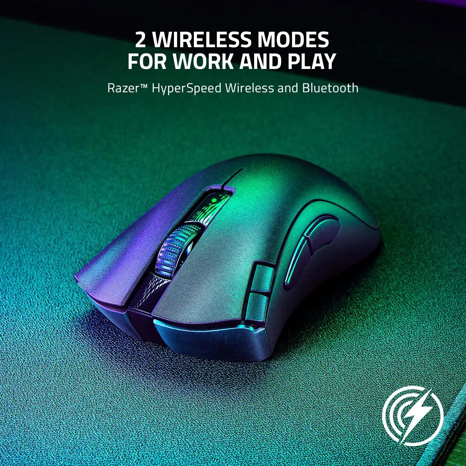 Razer DeathAdder V2 X HyperSpeed Wireless Esports Gaming Mouse: Award-Winning Ergonomic Design Ultra-Fast Wireless, 235hr Battery Life, 7 Programmable Buttons, Gen 2 Mechanical Switches, 5G 14K DPI Optical Sensor - Classic Black (Without Box) - Image 6