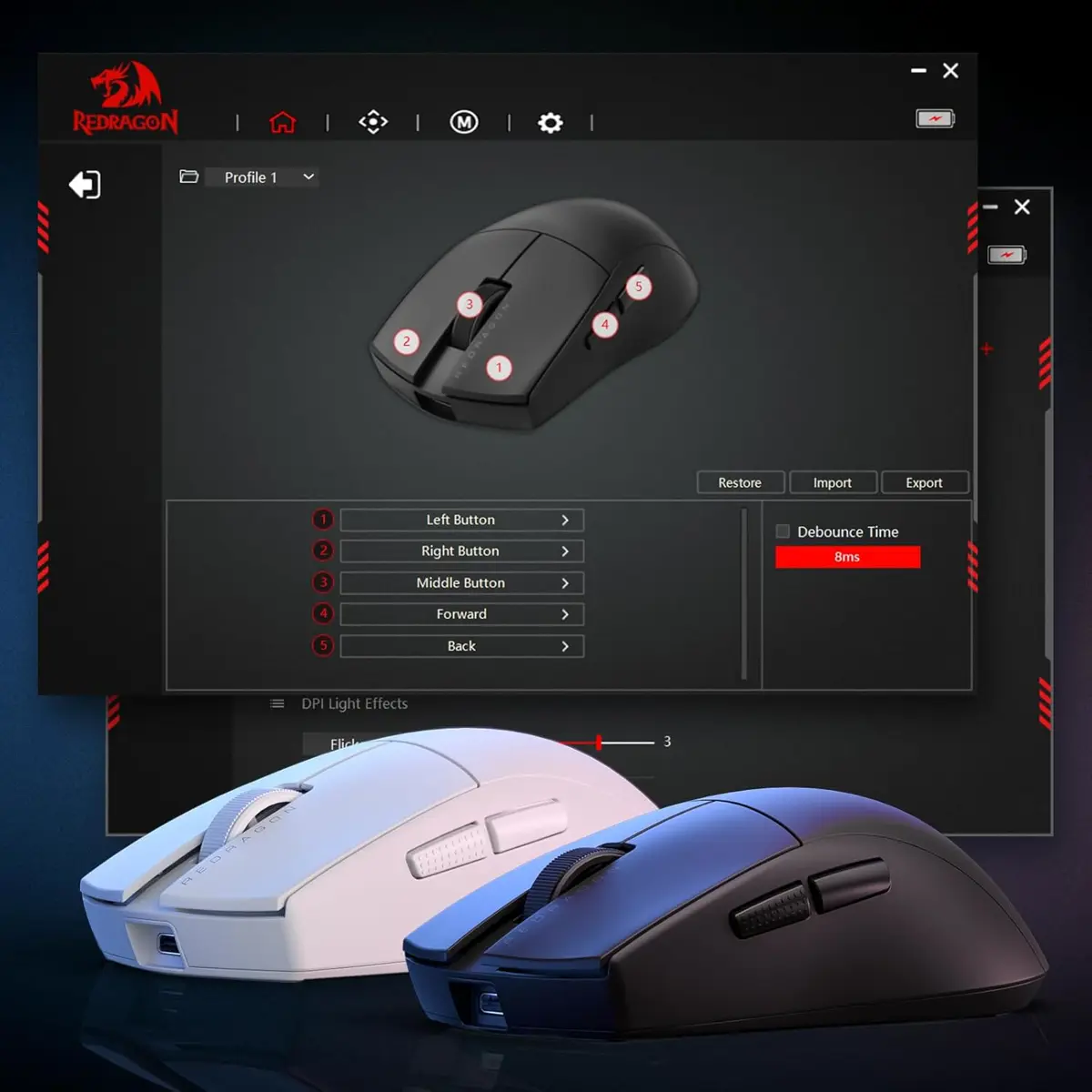 Redragon K1NG Standard M916 Gaming Mouse Black - Image 3