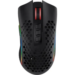 Redragon M808 Storm Pro Wireless Gaming Mouse, RGB Honeycomb Form, 16,000 DPI Optical Sensor, Programmable Macro Buttons, Precise Registration, Black