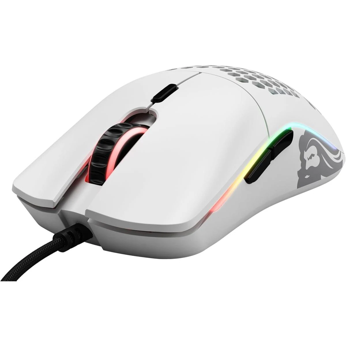 Glorious Model O Wired Gaming Mouse 67g Superlight Honeycomb Design, RGB, Pixart 3360 Sensor, Omron Switches, Ambidextrous - Matte White - Image 3