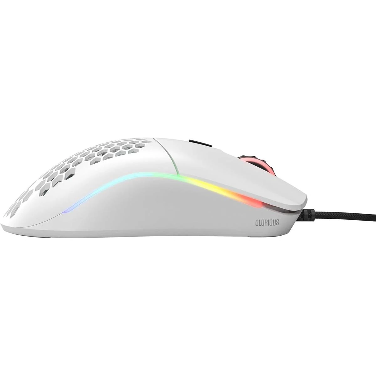 Glorious Model O Wired Gaming Mouse 67g Superlight Honeycomb Design, RGB, Pixart 3360 Sensor, Omron Switches, Ambidextrous - Matte White - Image 4