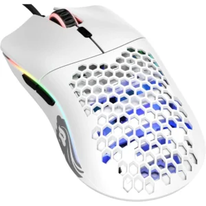 Glorious Model O Wired Gaming Mouse 67g Superlight Honeycomb Design, RGB, Pixart 3360 Sensor, Omron Switches, Ambidextrous - Matte White