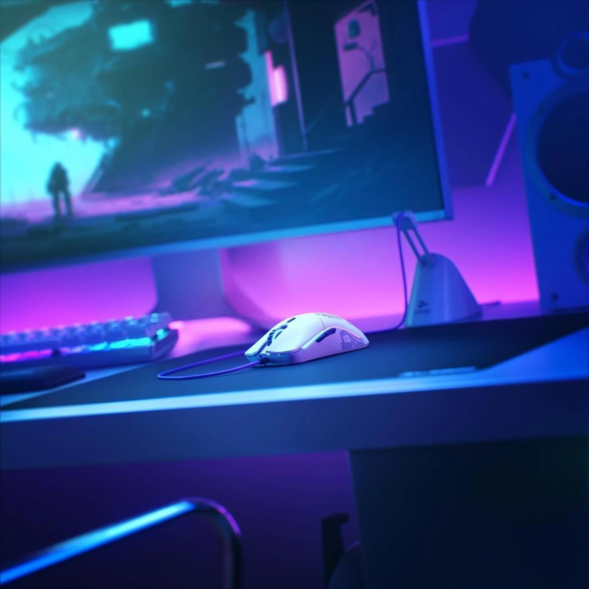 Glorious Model O Wired Gaming Mouse 67g Superlight Honeycomb Design, RGB, Pixart 3360 Sensor, Omron Switches, Ambidextrous - Matte White - Image 7