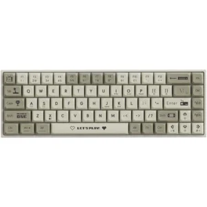 Ajazz AK680 Mechanical Gaming Keyboard, Hot-Swappable PBT Keycaps RGB Backlit Full Keys Programmable Anti-Ghosting USB-C Wired 60% Ultra-Compact Mini Wired Keyboard for Windows PC/Mac, White Grey, Red Switch