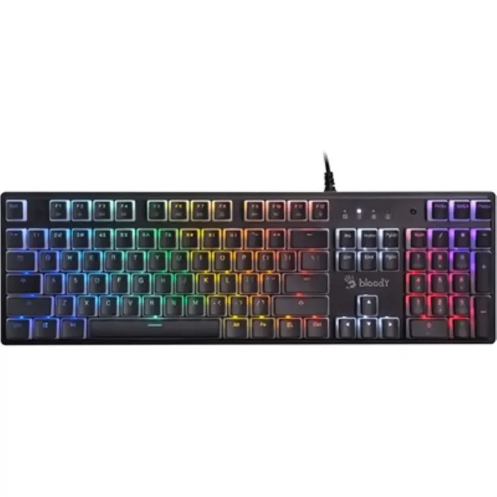 Bloody S520N BLMS Red Hot-Swappable Mechanical Gaming Keyboard - Pudding Black, Neon Backlit, US Layout
