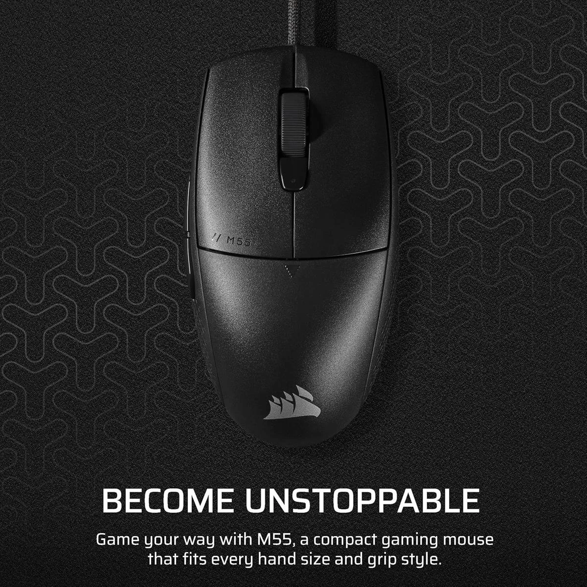 Corsair M55 Wired Lightweight FPS Gaming Mouse – 16,000 DPI, Six Programmable Buttons, Textured Side Grips – Black - Image 2