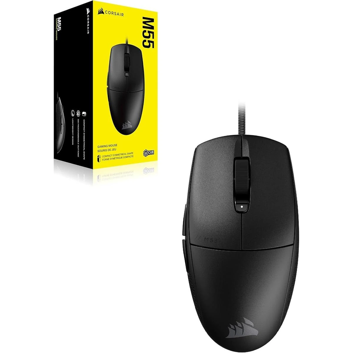 Corsair M55 Wired Lightweight FPS Gaming Mouse – 16,000 DPI, Six Programmable Buttons, Textured Side Grips – Black - Image 8