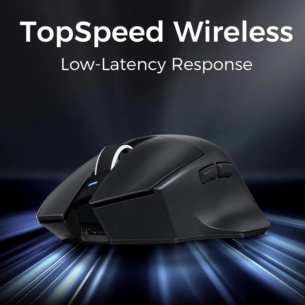 Mchose G7 Lightweight Ergonomic Wireless Gaming Mouse, PAW3311 12K DPI Sensor, Tri-Mode Connection, Wireless/Wired 1K Polling, 55g Weight, 800mAh Battery (Black) - Image 5