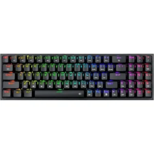 Redragon K628 Pollux Pro 75% 3-Mode Wireless RGB Gaming Keyboard, 78 Keys Hot-Swappable Compact Mechanical Keyboard w/Hot-Swap Free-Mod PCB Socket, Dedicated Arrow Keys & Numpad, Black, Red Switches