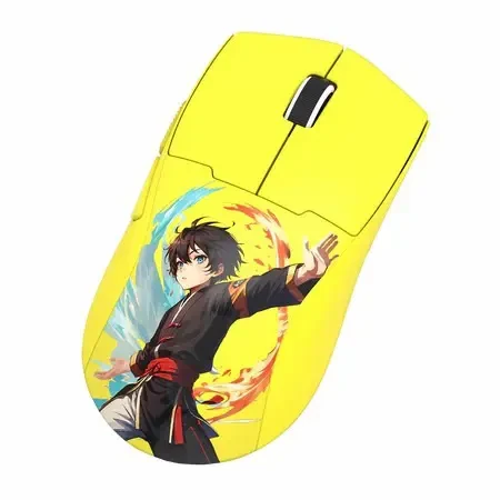 Redragon M918 K1NG MAX 1K Hz 3-Mode Wireless Gaming Mouse, 55G Lightweight 26K DPI Mouse w/Ergonomic Natural Grip Build, Full Programmable Buttons, Software Supports DIY Keybinds & DPI, Anime Yellow - Image 3