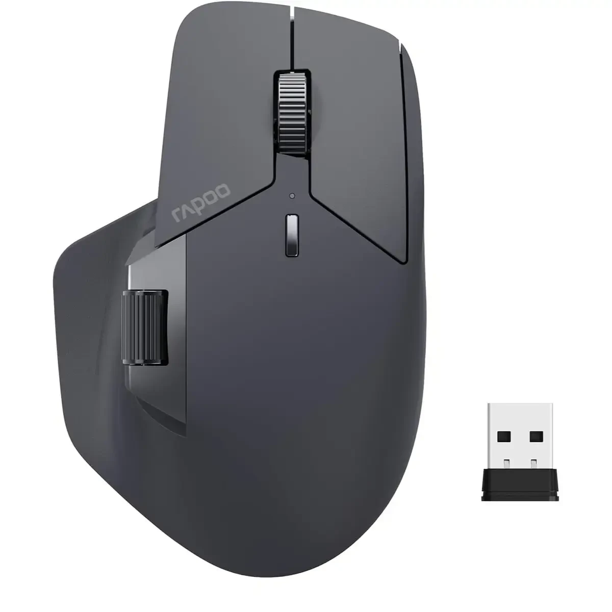 Rapoo MT760L Multi-Device Wireless Mouse, Bluetooth 5.0 and 2.4G Multi-Mode Connection, Up to 4 Devices, 11 Programmable Buttons, 4K DPI, 90 Days Battery Life, PC, Matte Black