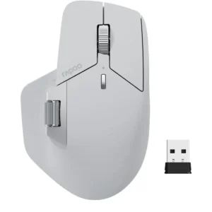 Rapoo MT760L Multi-Device Wireless Mouse, Bluetooth 5.0 and 2.4G Multi-Mode Connection, Up to 4 Devices, 11 Programmable Buttons, 4K DPI, 90 Days Battery Life, PC, Light Grey