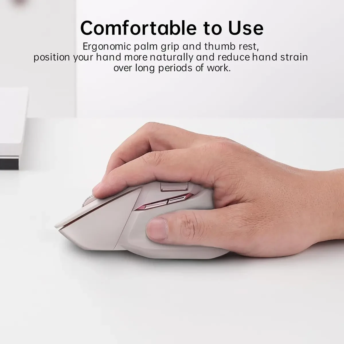 Rapoo MT760L Multi-Device Wireless Mouse, Bluetooth 5.0 and 2.4G Multi-Mode Connection, Up to 4 Devices, 11 Programmable Buttons, 4K DPI, 90 Days Battery Life, PC, Pink - Image 3