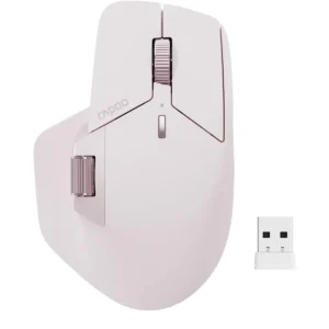Rapoo MT760L Multi-Device Wireless Mouse, Bluetooth 5.0 and 2.4G Multi-Mode Connection, Up to 4 Devices, 11 Programmable Buttons, 4K DPI, 90 Days Battery Life, PC, Pink