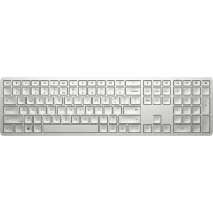 HP 970 Programmable Wireless Keyboard (Silver) - Bluetooth & 2.4 GHz Wireless Multi-Device Connectivity, USB-C Rechargeable Battery, 24 Programmable Keys, Works with Windows & MacOS