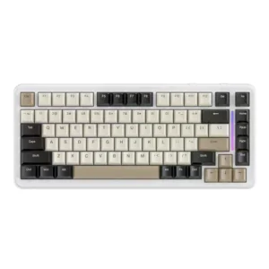 Attack Shark M86 Wireless Mechanical Keyboard, 75% Layout Gasket Custom Structure, Hot Swappable, RGB Backlit, Pre-Lubed Linear Switches, Tri-Mode BT5.0/2.4GHz/USB-C Keyboard for Win/Mac (Cheese White)