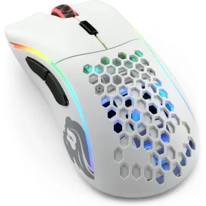 Glorious Model D- (Minus) Wireless Gaming Mouse - 67g Superlight Honeycomb Design, RGB, Ergonomic, Lag Free 2.4GHz Wireless, Up to 71 Hours Battery - Matte White (Open Box)